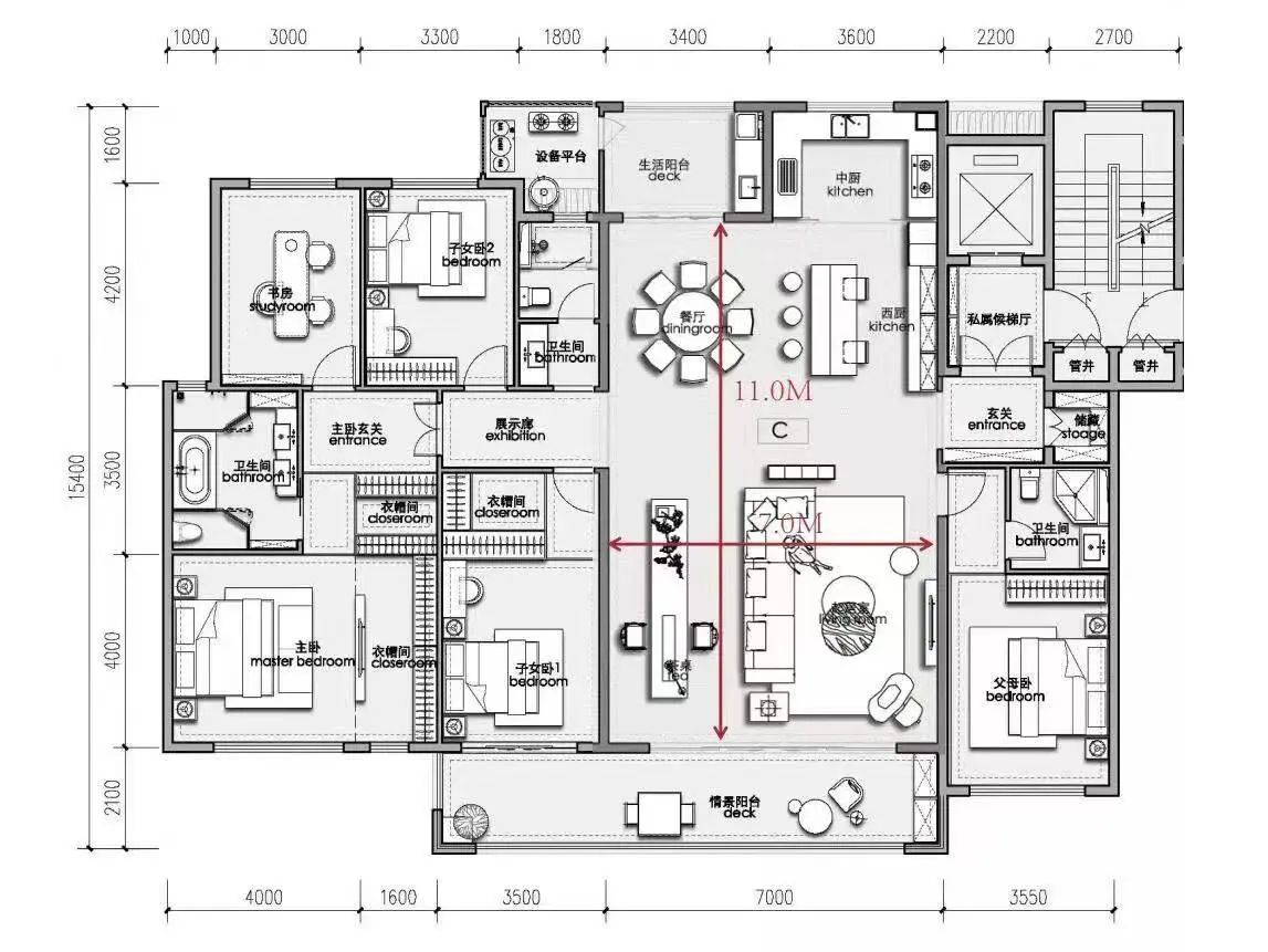 高科紫星堂建面255㎡户型图