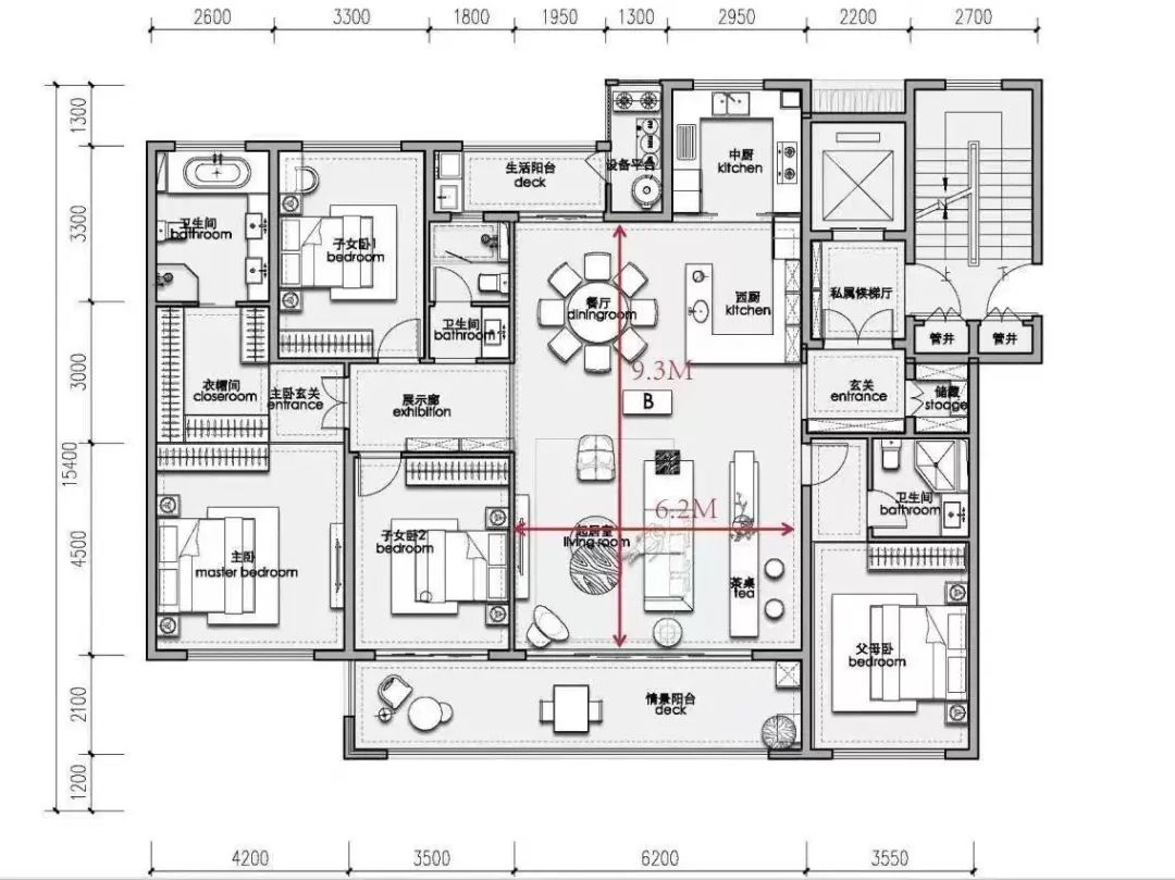 高科紫星堂建面215㎡户型图