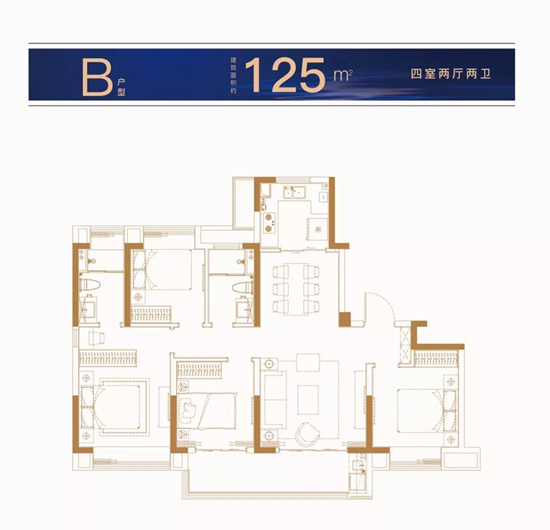 大华锦绣江来125㎡户型图