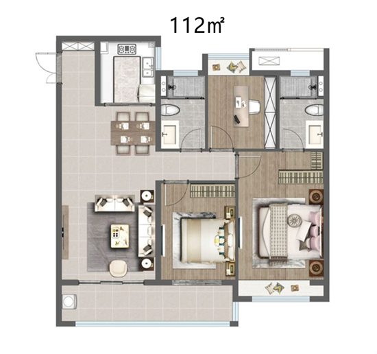 荣锦瑞府112㎡户型图